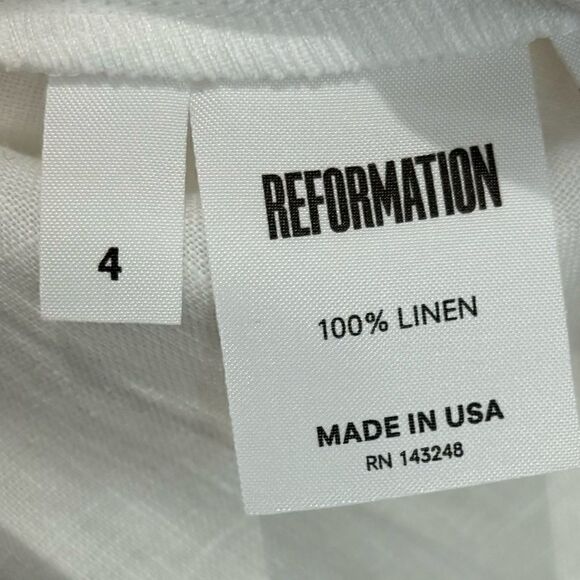 Reformation Clover Dress 100% Linen White Mini Dress - Picture 7 of 7